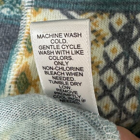 Cato Cowl Neck Pullover Top Size XL Aztec Southwest Print Batwing Long Sleeve - Picture 5 of 9